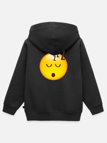 Smiley Sleeping - Kinder Premium Organic Zip Hoodie - Schwarz