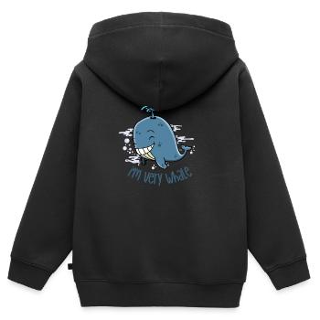 I'm very whale - Sweat Premium à capuche zippé enfant bio - noir - Dos - AI Model Kid Male (0cm)
