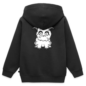 sad little monster cute sweet unhappy - Kids Premium Organic Zip-up Hoodie - black - Back - AI Model Kid Male (0cm)