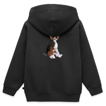 Chiot Beagle - Sweat Premium à capuche zippé enfant bio - noir - Dos - AI Model Kid Male (0cm)