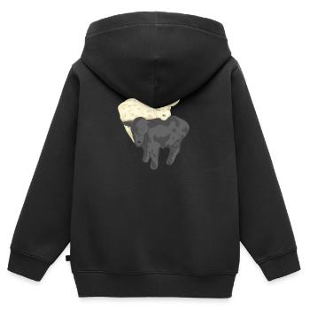 chèvres - Sweat Premium à capuche zippé enfant bio - noir - Dos - AI Model Kid Male (0cm)
