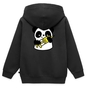 Panda nurse with syringe - Kids Premium Organic Zip-up Hoodie - black - Back - AI Model Kid Male (0cm)