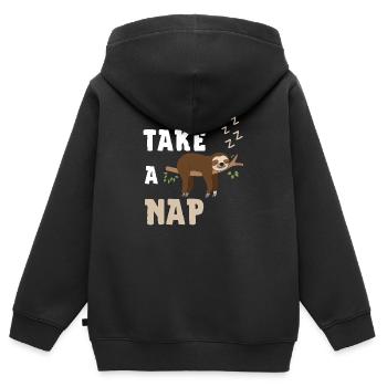 take a nap - Kinder Premium Organic Zip Hoodie - Schwarz - Hinten - AI Model Kid Male (0cm)