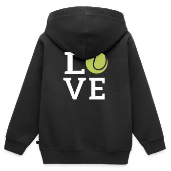 Tennis LOVE Geschenk für Tennisspieler - Kinder Premium Organic Zip Hoodie - Schwarz - Hinten - AI Model Kid Male (0cm)