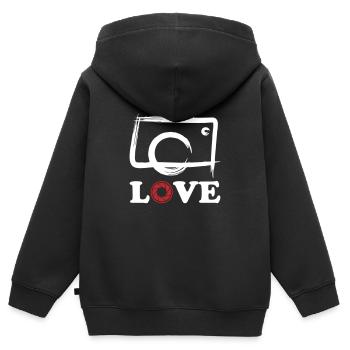Love Photography - Kinder Premium Organic Zip Hoodie - Schwarz - Hinten - AI Model Kid Male (0cm)