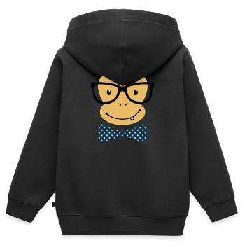 nerdy monkey - Kinder Premium Organic Zip Hoodie - Schwarz - Hinten - AI Model Kid Male (0cm)