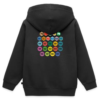 visual tax stickers - Kids Premium Organic Zip-up Hoodie - black - Back - AI Model Kid Male (0cm)