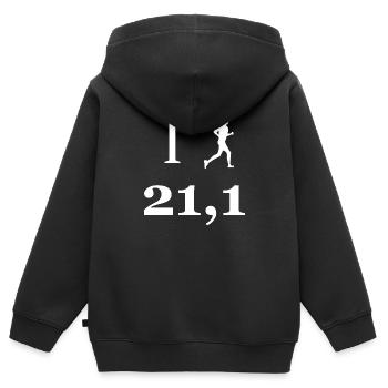 Fußball Soccer - Kinder Premium Organic Zip Hoodie - Schwarz - Hinten - AI Model Kid Male (0cm)