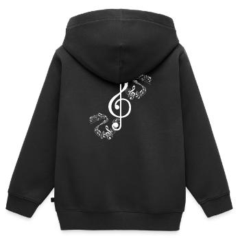 la clé sol - Sweat Premium à capuche zippé enfant bio - noir - Dos - AI Model Kid Male (0cm)