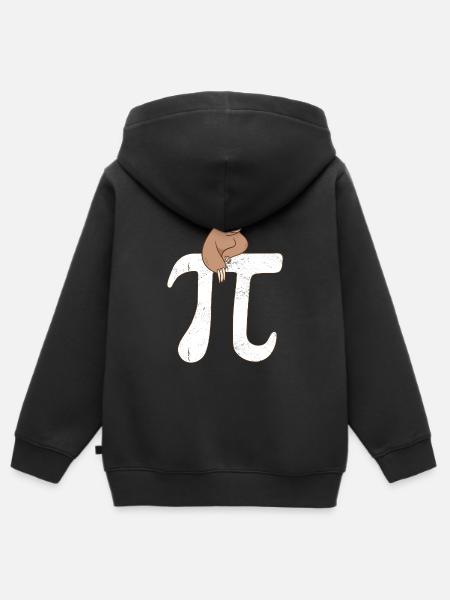 Math Sloth Pi - Kinder Premium Organic Zip Hoodie - Schwarz