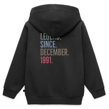 Legende seit Dezember 1991 - Kinder Premium Organic Zip Hoodie - Schwarz - Hinten - AI Model Kid Male (0cm)