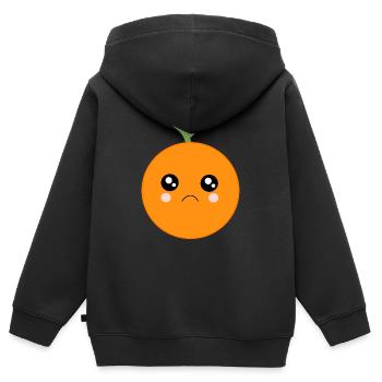 Kawaii Orangen Kawaii Früchte Kawaii Obst - Kinder Premium Organic Zip Hoodie - Schwarz - Hinten - AI Model Kid Male (0cm)