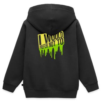 Je préfère ne pas - Sweat Premium à capuche zippé enfant bio - noir - Dos - AI Model Kid Male (0cm)