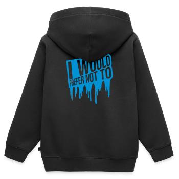 Je préfère ne pas - Sweat Premium à capuche zippé enfant bio - noir - Dos - AI Model Kid Male (0cm)