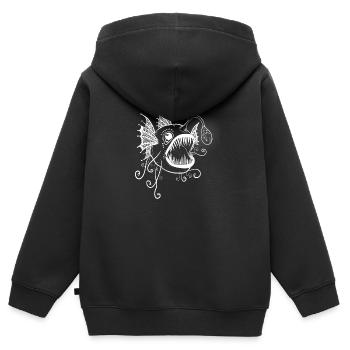 Frogfish with bulb with flowers - Kids Premium Organic Zip-up Hoodie - black - Back - AI Model Kid Male (0cm)