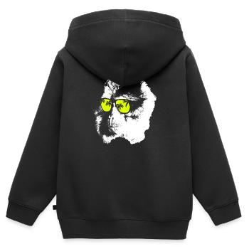 Monkey DJ mit Kopfhörer und Sonnenbrille Geschenki - Kinder Premium Organic Zip Hoodie - Schwarz - Hinten - AI Model Kid Male (0cm)