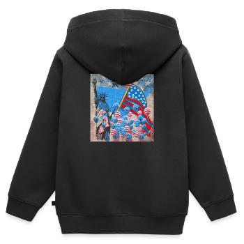USA, celebrities and belts - Kids Premium Organic Zip-up Hoodie - black - Back - AI Model Kid Male (0cm)