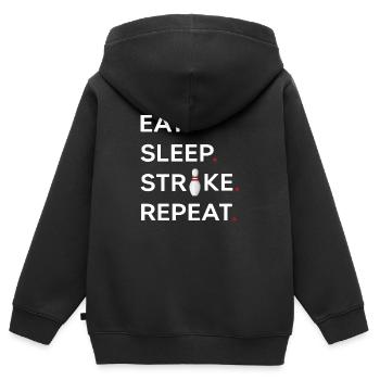 bowling strike bowlingkugel x bowling-life - Kinder Premium Organic Zip Hoodie - Schwarz - Hinten - AI Model Kid Male (0cm)