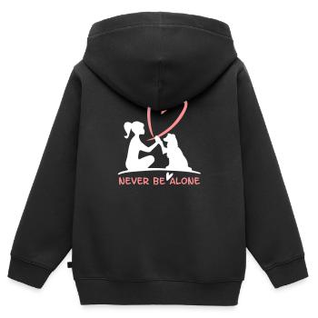 Never be alone- mit deinem Vierbeiner Hund - Kinder Premium Organic Zip Hoodie - Schwarz - Hinten - AI Model Kid Male (0cm)