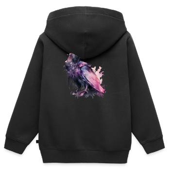 Raven - Kids Premium Organic Zip-up Hoodie - black - Back - AI Model Kid Male (0cm)