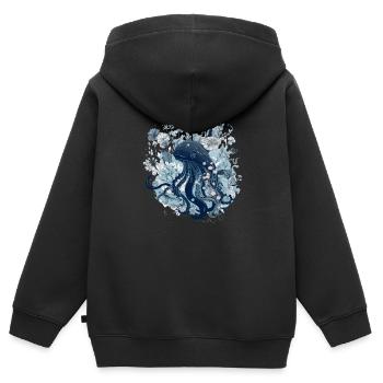 The octopus - Kids Premium Organic Zip-up Hoodie - black - Back - AI Model Kid Male (0cm)