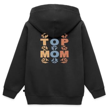 TOP MAMA colorful - Kinder Premium Organic Zip Hoodie - Schwarz - Hinten - AI Model Kid Male (0cm)