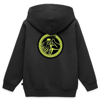 Poséidon Triton - Sweat Premium à capuche zippé enfant bio - noir - Dos - AI Model Kid Male (0cm)
