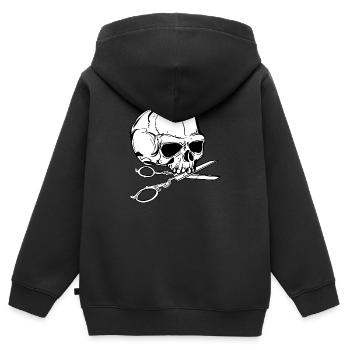 Schneider // Skull // Illustration - Kinder Premium Organic Zip Hoodie - Schwarz - Hinten - AI Model Kid Male (0cm)