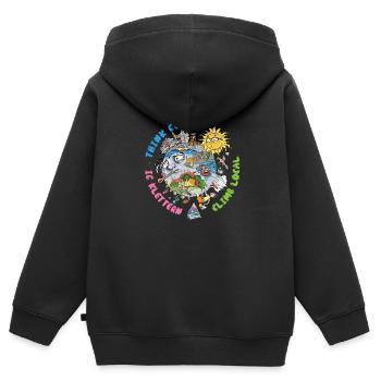 Think Global Climb Local Bright Background - Kids Premium Organic Zip-up Hoodie - black - Back - AI Model Kid Male (0cm)