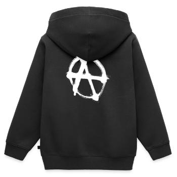 A - Sweat Premium à capuche zippé enfant bio - noir - Dos - AI Model Kid Male (0cm)