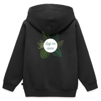 Leaf me alone - Kinder Premium Organic Zip Hoodie - Schwarz - Hinten - AI Model Kid Male (0cm)