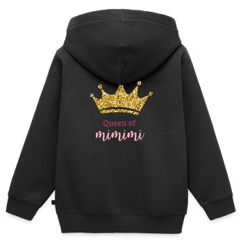 Queen of mimimi - Kids Premium Organic Zip-up Hoodie - black - Back - AI Model Kid Male (0cm)