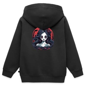 Dunkle Meerjungfrau - Kinder Premium Organic Zip Hoodie - Schwarz - Hinten - AI Model Kid Male (0cm)