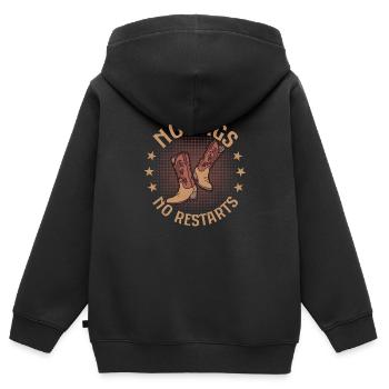 No Tags No Restarts Line Dance Country Music - Sweat Premium à capuche zippé enfant bio - noir - Dos - AI Model Kid Male (0cm)