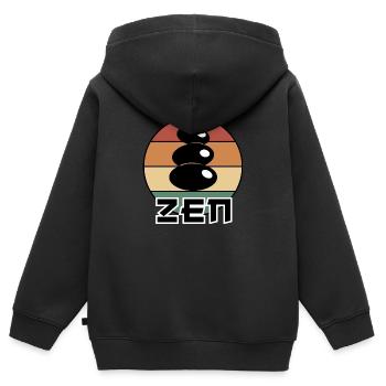 Zen - Sweat Premium à capuche zippé enfant bio - noir - Dos - AI Model Kid Male (0cm)
