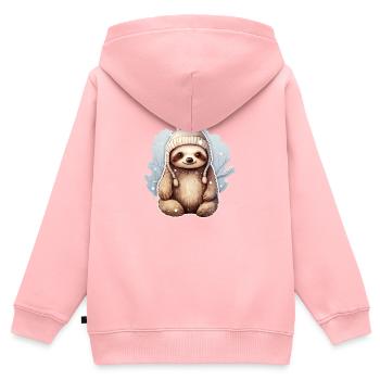 SlothStyle - Kinder Premium Organic Zip Hoodie - Rosa - Hinten - AI Model Kid Female (0cm)