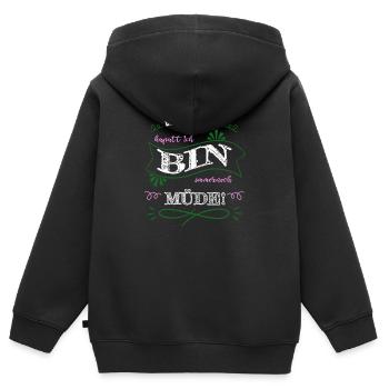 koffein bday ich liebe kaffee baristia weihnachten - Kinder Premium Organic Zip Hoodie - Schwarz - Hinten - AI Model Kid Male (0cm)