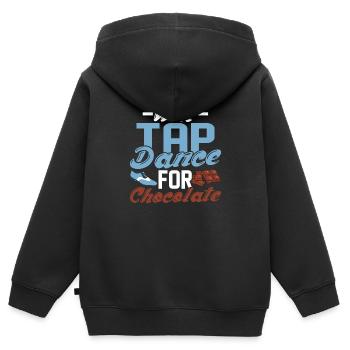 Will Tap Dance for Chocolate Tap Dancing Tap Dance - Kinder Premium Organic Zip Hoodie - Schwarz - Hinten - AI Model Kid Male (0cm)