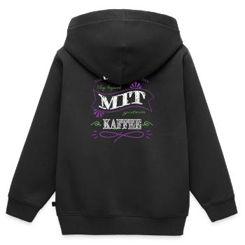 geek geschenk bday lieben coffeeshop geschenkidee - Kinder Premium Organic Zip Hoodie - Schwarz - Hinten - AI Model Kid Male (0cm)
