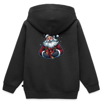 Le Père Noël vous souhaite un joyeux Noël - Sweat Premium à capuche zippé enfant bio - noir - Dos - AI Model Kid Male (0cm)
