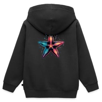 Étoile de mer pour les fans de créatures marines Idée cadeau vacances - Sweat Premium à capuche zippé enfant bio - noir - Dos - AI Model Kid Male (0cm)