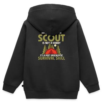 Apocalypse Ready: Scout Skills Mastery Tee - Kinder Premium Organic Zip Hoodie - Schwarz - Hinten - AI Model Kid Male (0cm)
