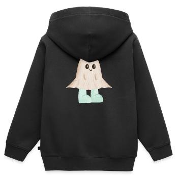 Little Ghost in Boots - Kids Premium Organic Zip-up Hoodie - black - Back - AI Model Kid Male (0cm)