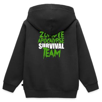 Zombie Apocalypse Survival Team Emergency Prepping - Kinder Premium Organic Zip Hoodie - Schwarz - Hinten - AI Model Kid Male (0cm)