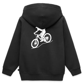 Vététiste dynamique - Sweat Premium à capuche zippé enfant bio - noir - Dos - AI Model Kid Male (0cm)