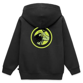 Poséidon Triton - Sweat Premium à capuche zippé enfant bio - noir - Dos - AI Model Kid Male (0cm)