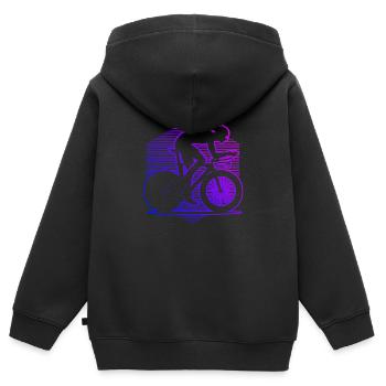 Rennradfahren Rennrad Rennradfahrer Damen - Kinder Premium Organic Zip Hoodie - Schwarz - Hinten - AI Model Kid Male (0cm)