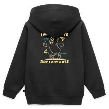 Lustiger Spruch - I may be nuts but I got guts - Kids Premium Organic Zip-up Hoodie - black - Back - AI Model Kid Male (0cm)