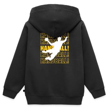 Handball Handball Handball - Kinder Premium Organic Zip Hoodie - Schwarz - Hinten - AI Model Kid Male (0cm)