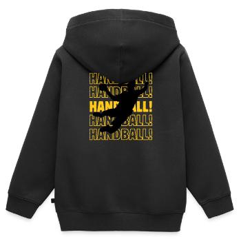 Handball Handball Handball - Kinder Premium Organic Zip Hoodie - Schwarz - Hinten - AI Model Kid Male (0cm)